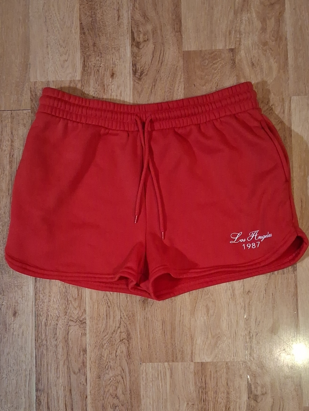 Harper Red Drawstring Athletic Shorts
